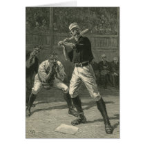 Vintage Sports Baseball Players Batter and Catcher Card
