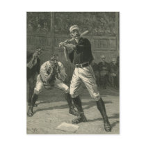 Vintage Sports Baseball Players Batter and Catcher Postcards