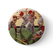 Vintage Sports Baseball Team, Boys in a Food Fight Button