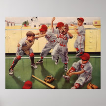 Vintage Sports Baseball Team, Boys in a Food Fight Print