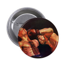 Vintage Sports Boxing Match, Knock Out Punch Button