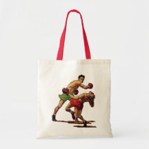 Vintage Sports Boxing Match, Knockout Punch Bag