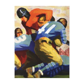 Vintage Sports, Football Player Gallery Wrap Canvas