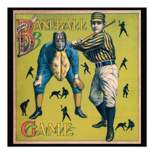 Vintage Sports, Home Baseball Game Custom Invitations