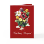 Vintage Spring Flowers Bouquet Birthday Greeting Cards