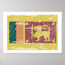 Vintage Sri Lanka Flag Print