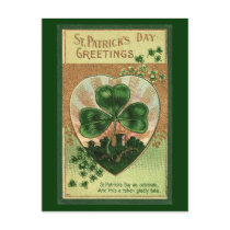 Vintage St Patrick's Day Greetings - Postcard