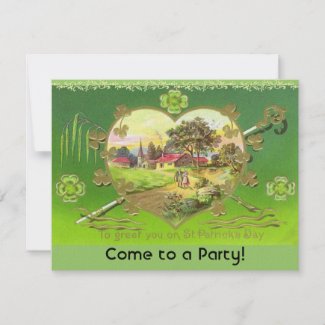 Vintage St. Patrick's Day Party Invitations! invitation
