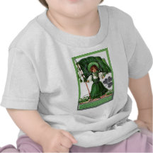 Vintage - St Patricks Day - Woman & Shamrocks T-shirt