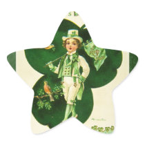 Vintage St Patrick's Greeting Star Stickers