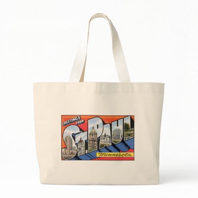 Vintage St. Paul, MInnesota Postcard Canvas Bag by vintagegiftmall