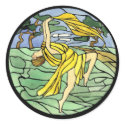 Vintage Stained Glass Dancer Stickers by lkranieri Vintage Stained Glass Dancer Stickers
