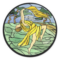 Vintage Stained Glass Dancer Stickers by lkranieri Vintage Stained Glass Dancer Stickers