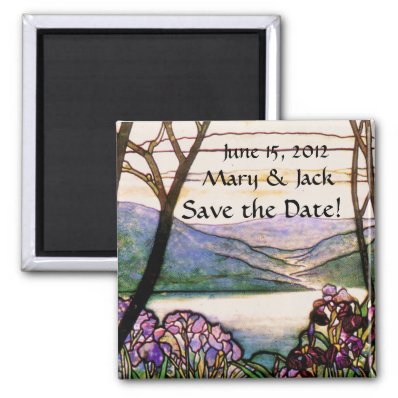Vintage Stained Glass Save the Date Magnet