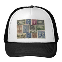 Vintage Stamps Collage Hat