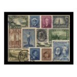 Vintage Stamps Collage Post Card