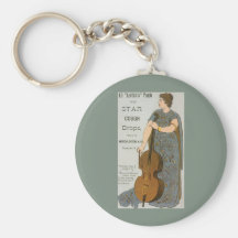 Vintage Star Cough Drops Advertisment Key Chains
