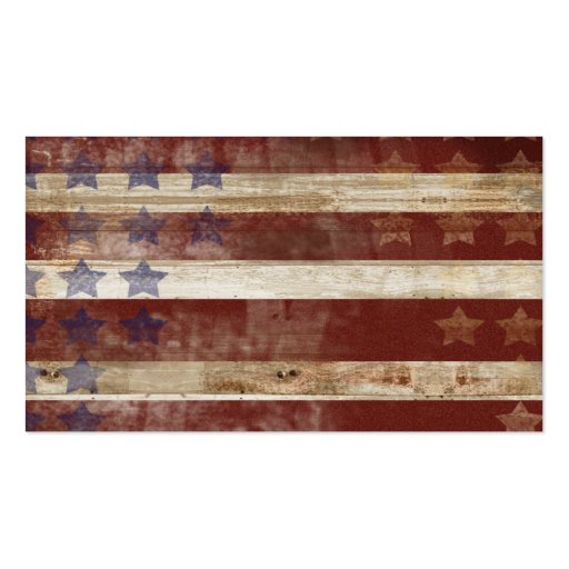 Vintage Stars And Stripes Pine Wood Pattern Business Card Template (front side)