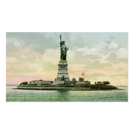 Vintage "Statue of Liberty" Business Card Template (front side)
