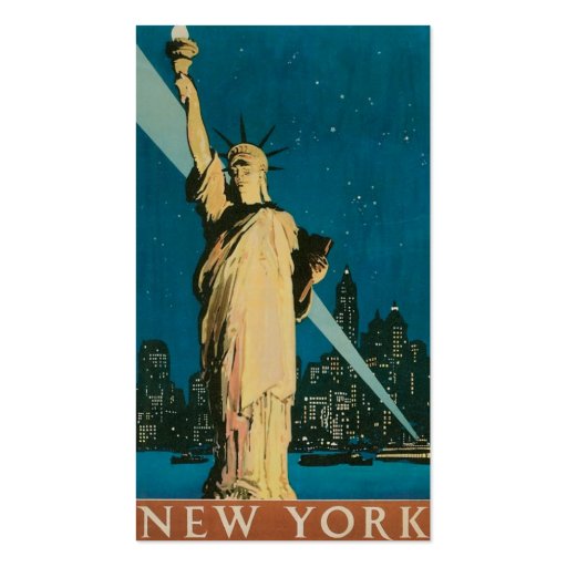 Vintage "Statue of Liberty" New York City Business Card Template (front side)