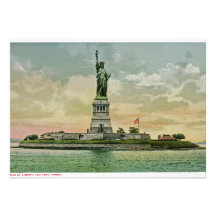 Vintage Statue of Liberty, New York Harbor Announcements