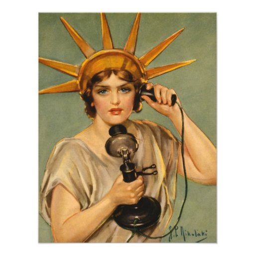 Vintage Statue of Liberty WWI Patriotic War Ad Personalized Invitation