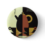 Vintage Steaming Coffee Pot with Coffee Cups buttons