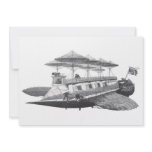 Vintage Steampunk Airship Eclipse Personalized Announcements