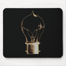 Vintage Steampunk Art Lighted Light bulb Mousepad