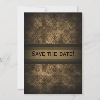 Vintage Steampunk Damask Anniversary Invitation invitation
