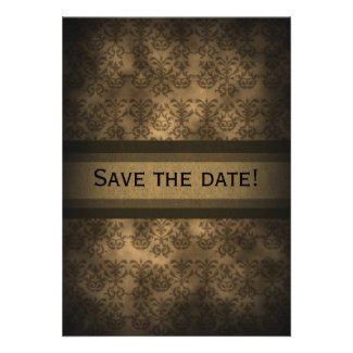 Vintage Steampunk Damask Anniversary Invitation