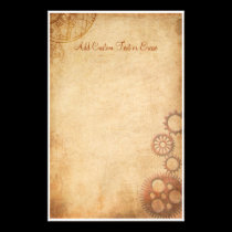 Vintage Steampunk Gears Parchment Stationery Paper stationery