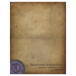 Vintage Steampunk Monogram Lilac H Custom Letterhead