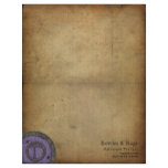 Vintage Steampunk Monogram Lilac T Custom Letterhead