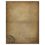 Vintage Steampunk Monogram N Letterhead Template