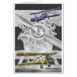 Vintage Stearman Biplane - Old Bi Wing Airplane Greeting Card