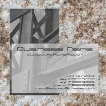 Vintage Steel Construction Skyscraper Business Card Template