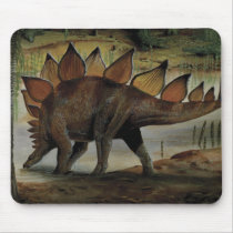 Vintage Stegosaurus Dinosaur, a Tail with Spikes Mousepads