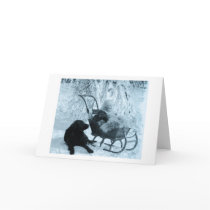 Vintage Stereoview - Baby in Sled cards