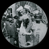 Vintage Stereoview - Christmas Delivery buttons
