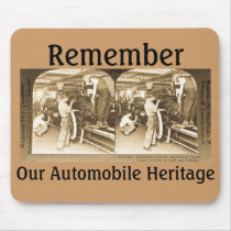 Vintage Stereoview - Our Automobile Heritage mousepads by scenesfromthepast Vintage Stereoview - Our Automobile Heritage mousepads