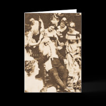 Vintage Stereoview - Santa and the Ladies cards