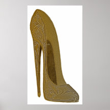 Vintage Stiletto High Heel Shoe Art Poster