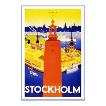 Vintage Stockholm Travel Poster posters