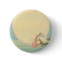 Vintage Stork with Baby buttons by YesterdayCafe Vintage Stork with Baby buttons