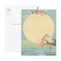 Vintage Stork with Baby postcards by YesterdayCafe Vintage Stork with Baby postcards