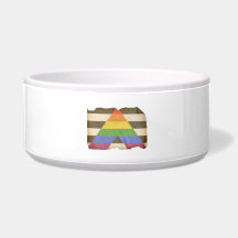 Vintage straight ally flag pet water bowl