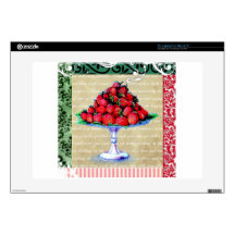 Vintage Strawberries Collage Skin For Laptop