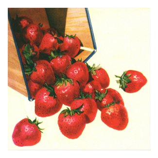 Vintage Strawberries print
