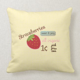 Vintage Strawberry Design Pillow mojo_throwpillow